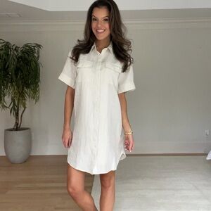 Utility shirt-dress in linen